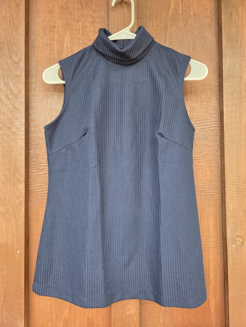 Vintage Polyester Sleeveless Mock Neck Top